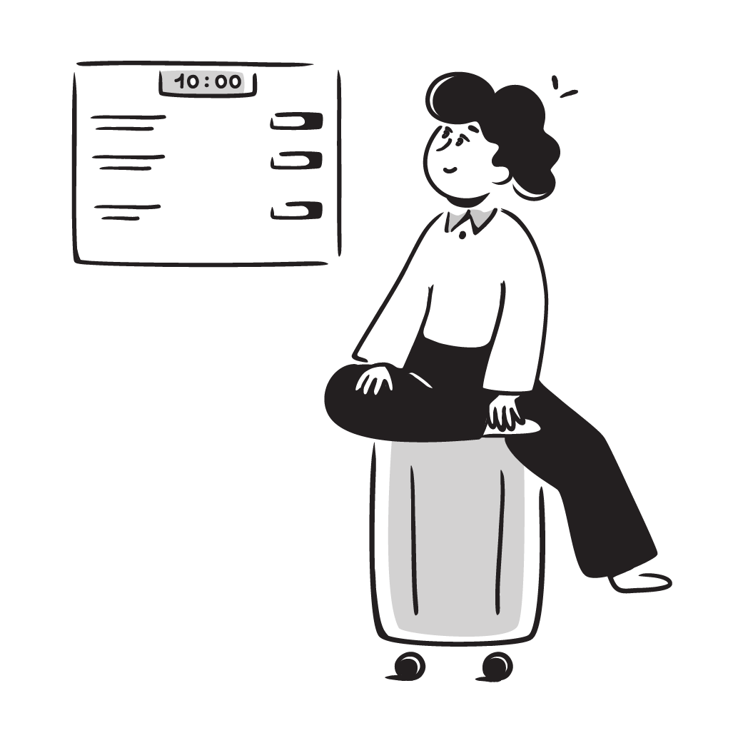 Person waiting for departure